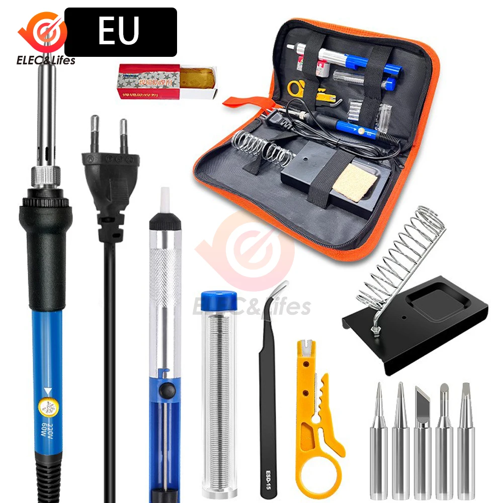 13 in 1 60W Electric Soldering Iron Kit Adjustable Temperature Electric iron Solder Tools Ceramic Heater With 5 Welding Head
13 in 1 60W Electric Soldering Iron Kit Adjustable Temperature Electric iron Solder Tools Ceramic Heater With 5 Welding Head