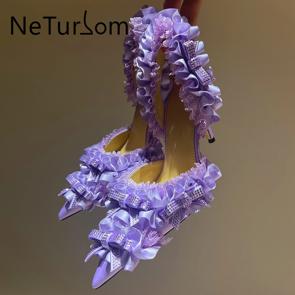 Spring Summer Ladies Real Silk Pointed Toe Elegant Slingbacks Heel Shoes Women Crystal Butterfly-knot Princess Shoes for Wedding
Spring Summer Ladies Real Silk Pointed Toe Elegant Slingbacks Heel Shoes Women Crystal Butterfly-knot Princess Shoes for Wedding