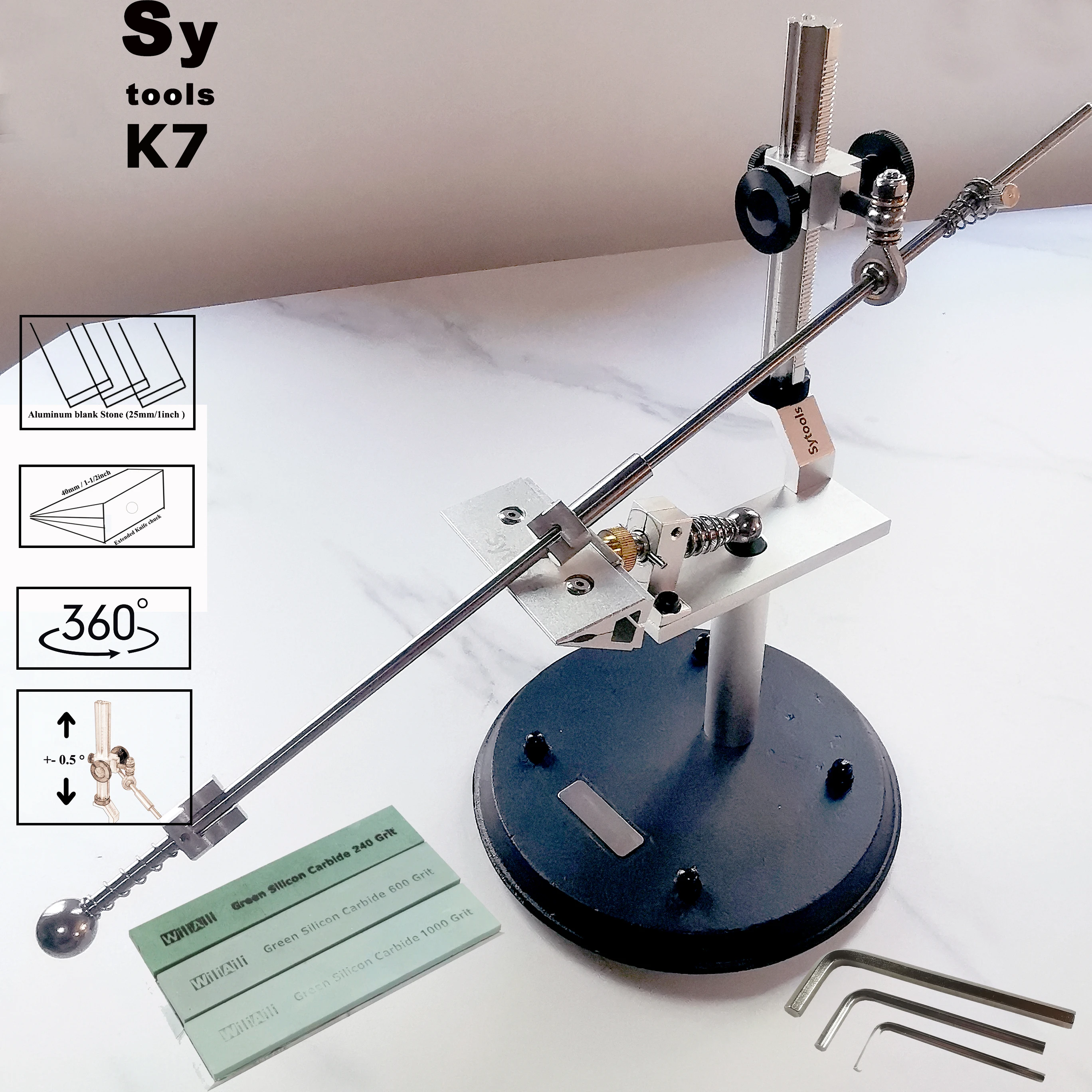 Professional Knife Sharpener With 3 Whetstones 360° Rotation Fixed Angle Edge Kitchen Knife Sharpening Kit
Professional Knife Sharpener With 3 Whetstones 360° Rotation Fixed Angle Edge Kitchen Knife Sharpening Kit
