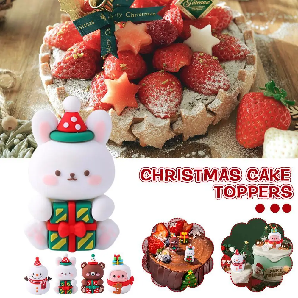 

Christmas 2024 Decoration Santa Claus Snowman Ornaments Marry Christmas Cake Toppers New Year Topper Xmas Noel Navidad