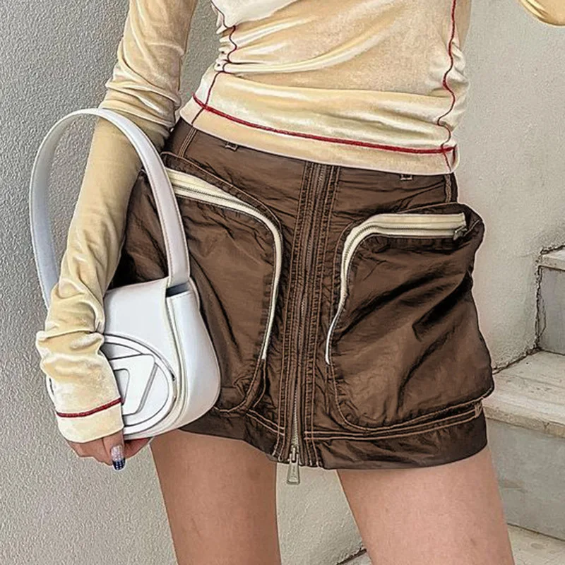 Tooling Style Mini Skirt Women Clothing High Street Vintage Multi Pocket Women Skirt Casual Solid Color Skirts for Women
Tooling Style Mini Skirt Women Clothing High Street Vintage Multi Pocket Women Skirt Casual Solid Color Skirts for Women