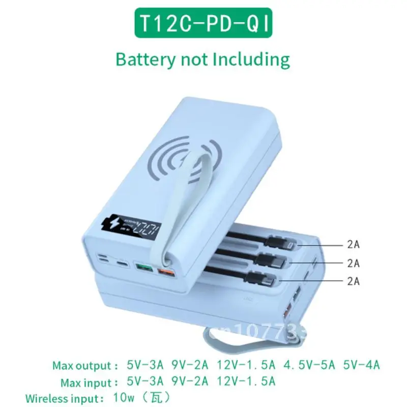 Quick & Wireless Charger QC3.0 Charging Battery Storage Boxes Support 12*18650 Batteries Charger Box With 3 Wires Battery Shell
Quick & Wireless Charger QC3.0 Charging Battery Storage Boxes Support 12*18650 Batteries Charger Box With 3 Wires Battery Shell