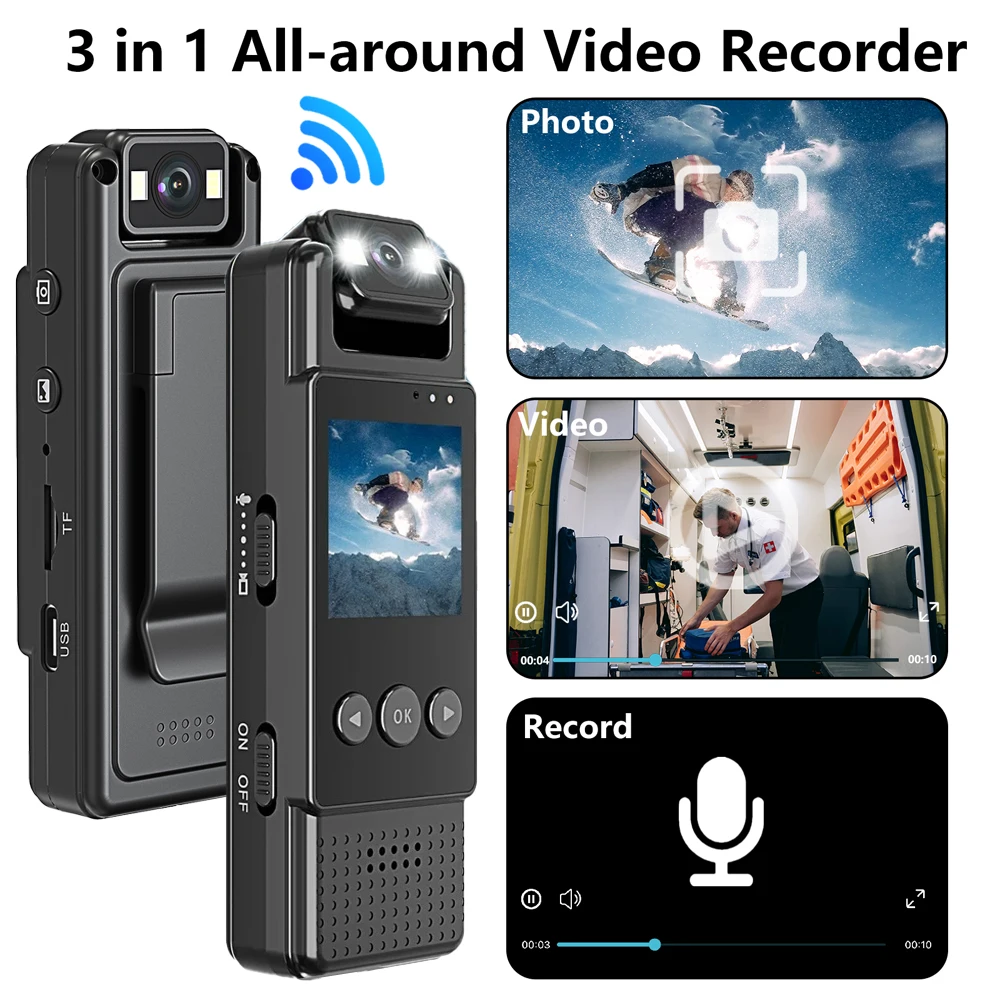 WiFi Mini Camera, Portable Digital Video Recorder, Police Small Body Camera, Night Vision, Miniature DVR Camcorder, 1080P, 2024
WiFi Mini Camera, Portable Digital Video Recorder, Police Small Body Camera, Night Vision, Miniature DVR Camcorder, 1080P, 2024