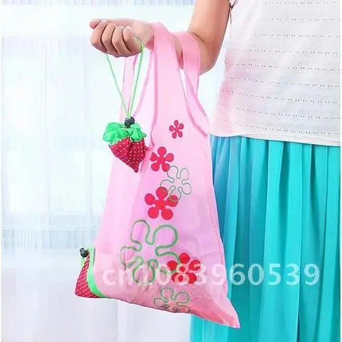 

Eco-Friendly Foldable Cartoon Fruit Flower Printed Shopping Bag Women Portable Reusable Polyester Shoulder Grocery Bags
