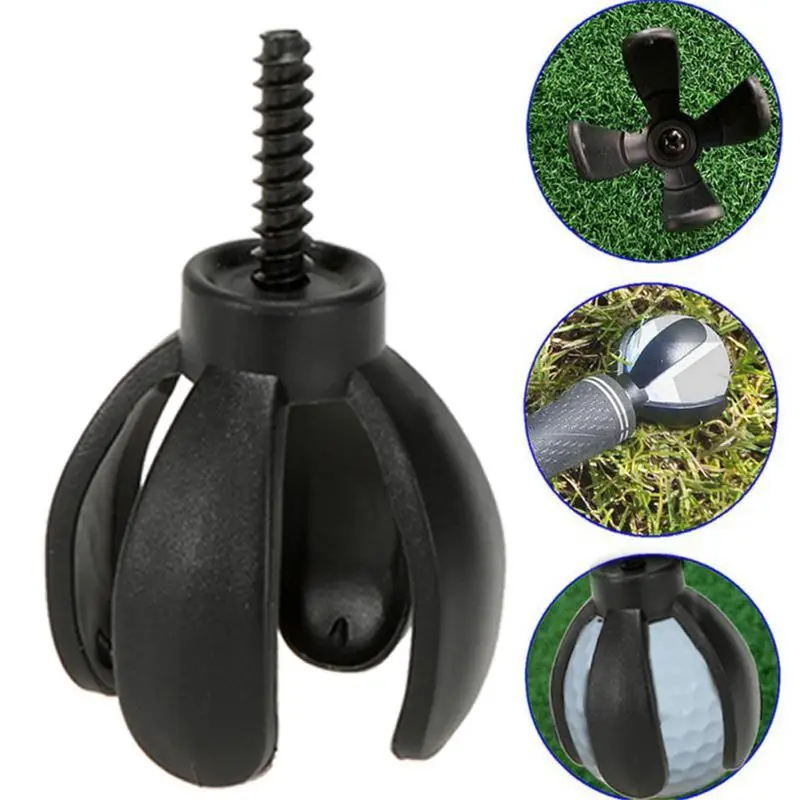 

Golf Ball Picker 4-Prong Golf Ball Pick Up Retriever Back Saver Claw Put On Putter Grip Ball Grabber Sucker Golf Screws Tool