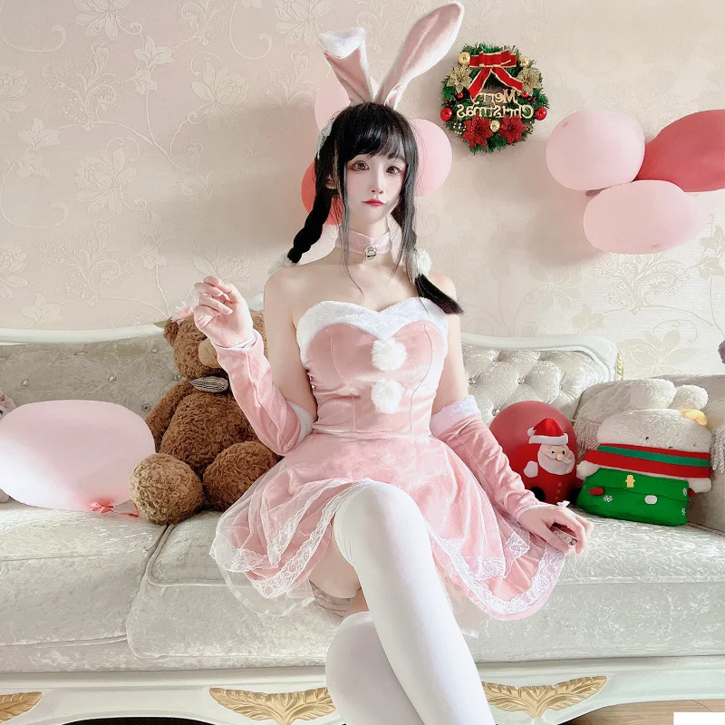 Christmas Women's Dresses Sexy Bustier Maids Coswear Uniform Temptation Cosplay Rabbit Girl Lace Suit Christmas Day Uniform
Christmas Women's Dresses Sexy Bustier Maids Coswear Uniform Temptation Cosplay Rabbit Girl Lace Suit Christmas Day Uniform