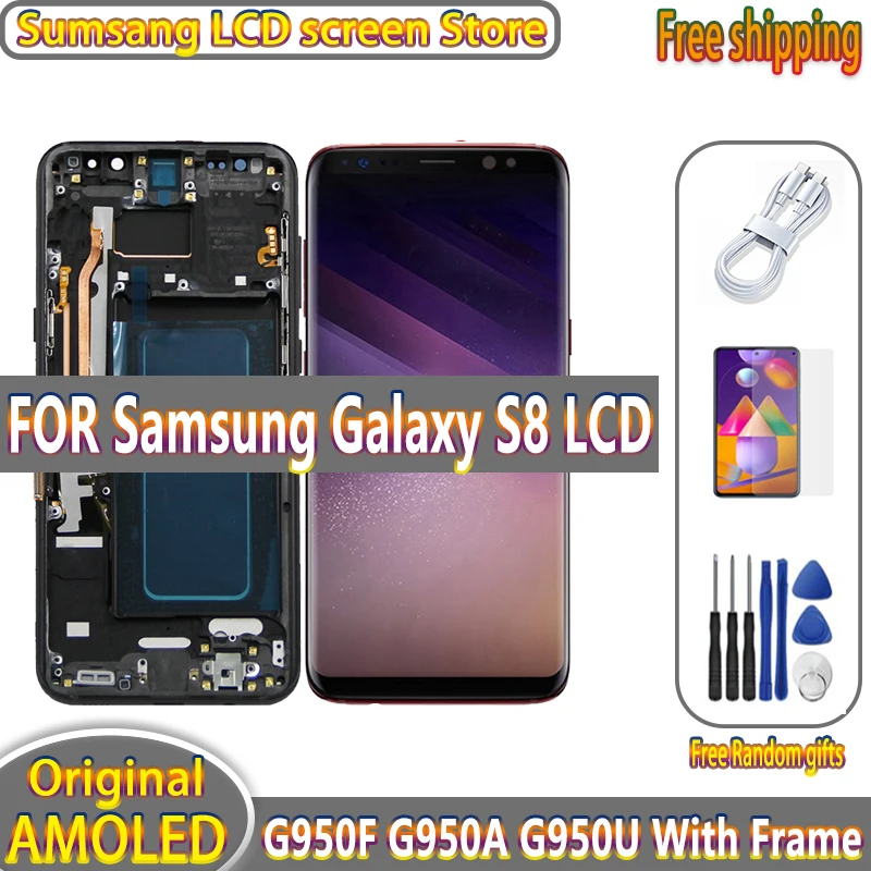 100% Tested Amoled Display With Frame For Samsung Galaxy S8 G950F G950A G950U LCD Touch Screen Repair Parts With burn shadow
100% Tested Amoled Display With Frame For Samsung Galaxy S8 G950F G950A G950U LCD Touch Screen Repair Parts With burn shadow