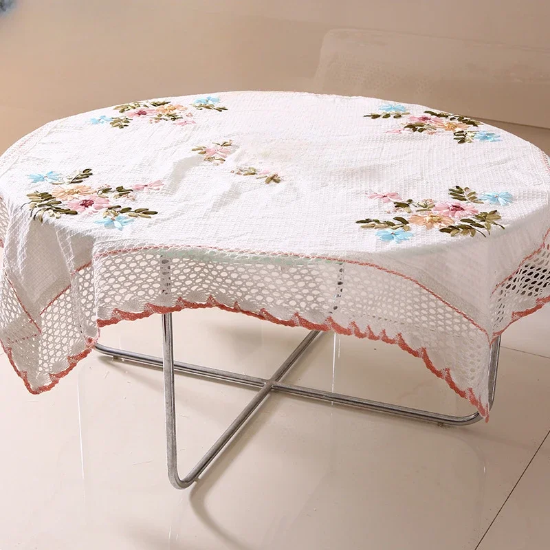 Cotton Tablecloth Clean white hand Embroidery ribbon European Style Cover with Washable Tablecloth for Tea Table
Cotton Tablecloth Clean white hand Embroidery ribbon European Style Cover with Washable Tablecloth for Tea Table