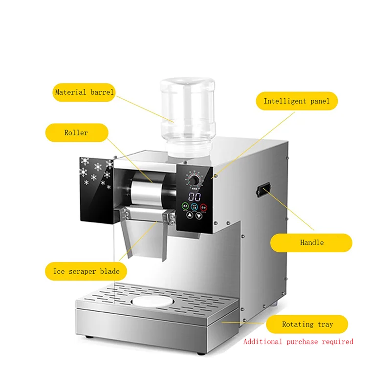 

250kg/days Snowflake Ice Machine Korea Bingsu Machine Water Cooling Ice Crusher Snowflake Ice Maker Ice Shaver Machine