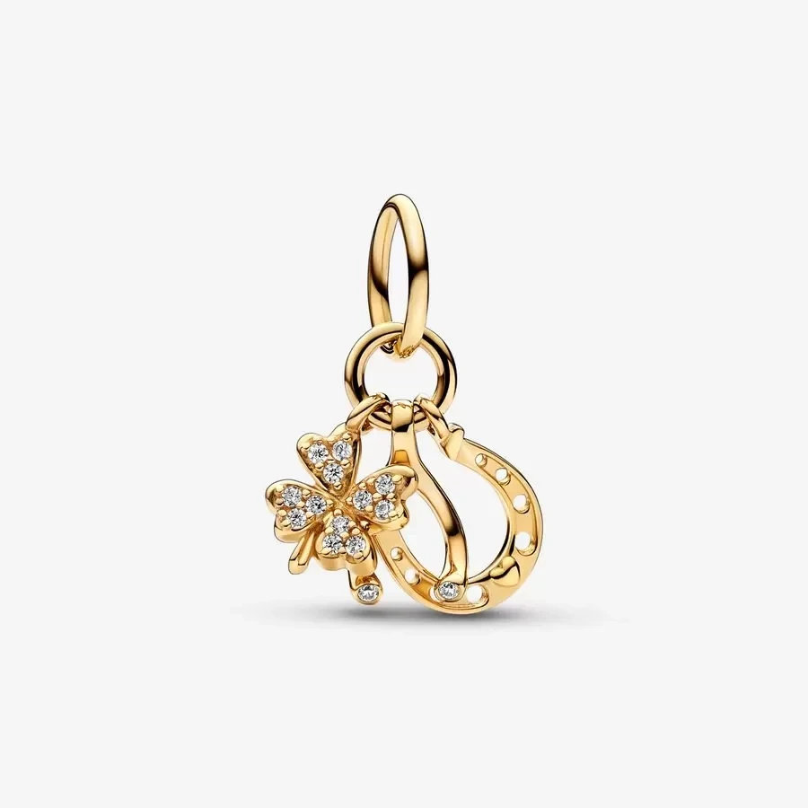 

Lucky Clover, Wishbone & Horseshoe Dangle Charm Fit Original Pandora Charms Bracelet Bangle Jewelry Making Berloque