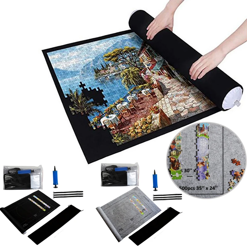 

Puzzles Pad Jigsaw Roll Felt Mat Playmat Puzzles Blanket For Up To 1500 Pcs Puzzle Accessories New Portable Travel Storage Bag