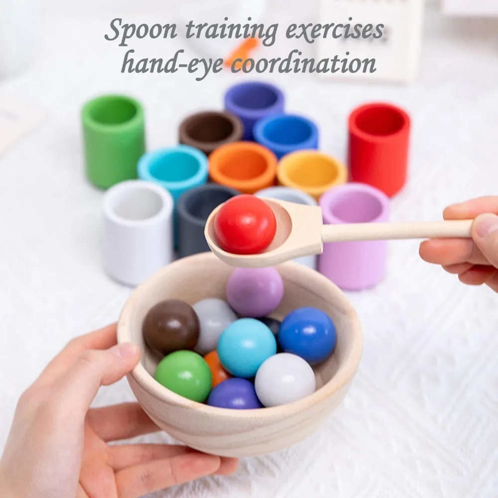 

Kid Rainbow Toy Funny Color Classified Toys High quality materials Balls and Cups Educational toys Wisdom Game