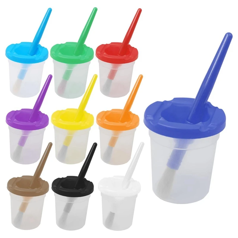 

Разноцветные фотообои с крышками для детей, разноцветные чашки для творчества с защитой от протекания