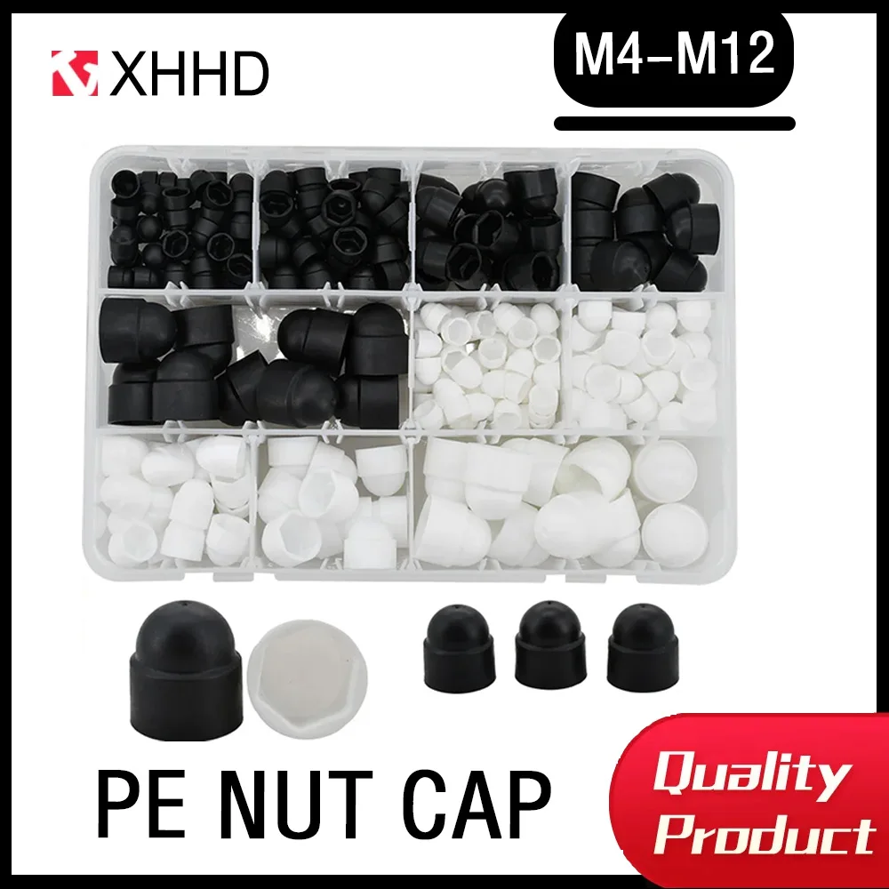 

M4 M6 M8 M10 M12 Black White Socket Hex Caps Nuts Cover Plastic PE Protection Nut Dome Hexagon Screws Bolts Acorn Nut Protector