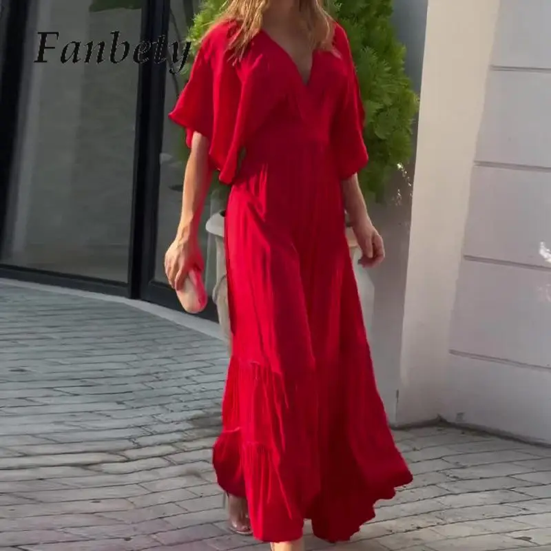 Loose V-neck Back Lace-Up Hollow Out Vestido 2024 Chic Female Prom Solid Swing Robes Fashion Elegant Women's Maxi A-line Dresses
Loose V-neck Back Lace-Up Hollow Out Vestido 2024 Chic Female Prom Solid Swing Robes Fashion Elegant Women's Maxi A-line Dresses