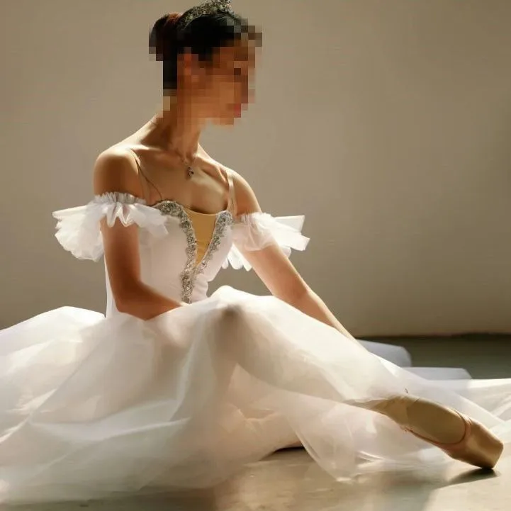 

Белое длинное балетное платье-пачка для детей и взрослых женщин, романтичная балетная пачка с лебедем и озером, танцевальная балерина, костюмы, одежда для выступлений и танцев для девочек