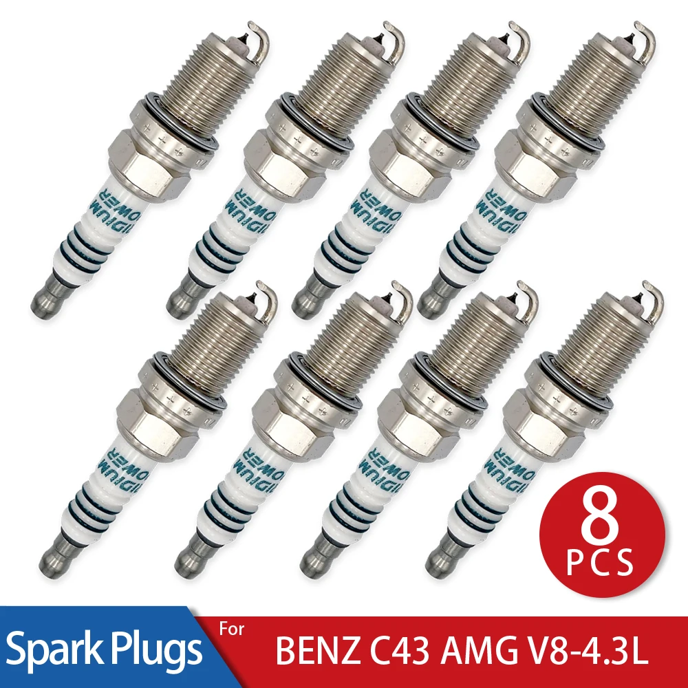 

8 Pcs/Lot Iridium Power Spark Plugs Glow Plug for 1998-2000 BENZ C43 AMG V8-4.3L Car Candle Stable Operation 80000km