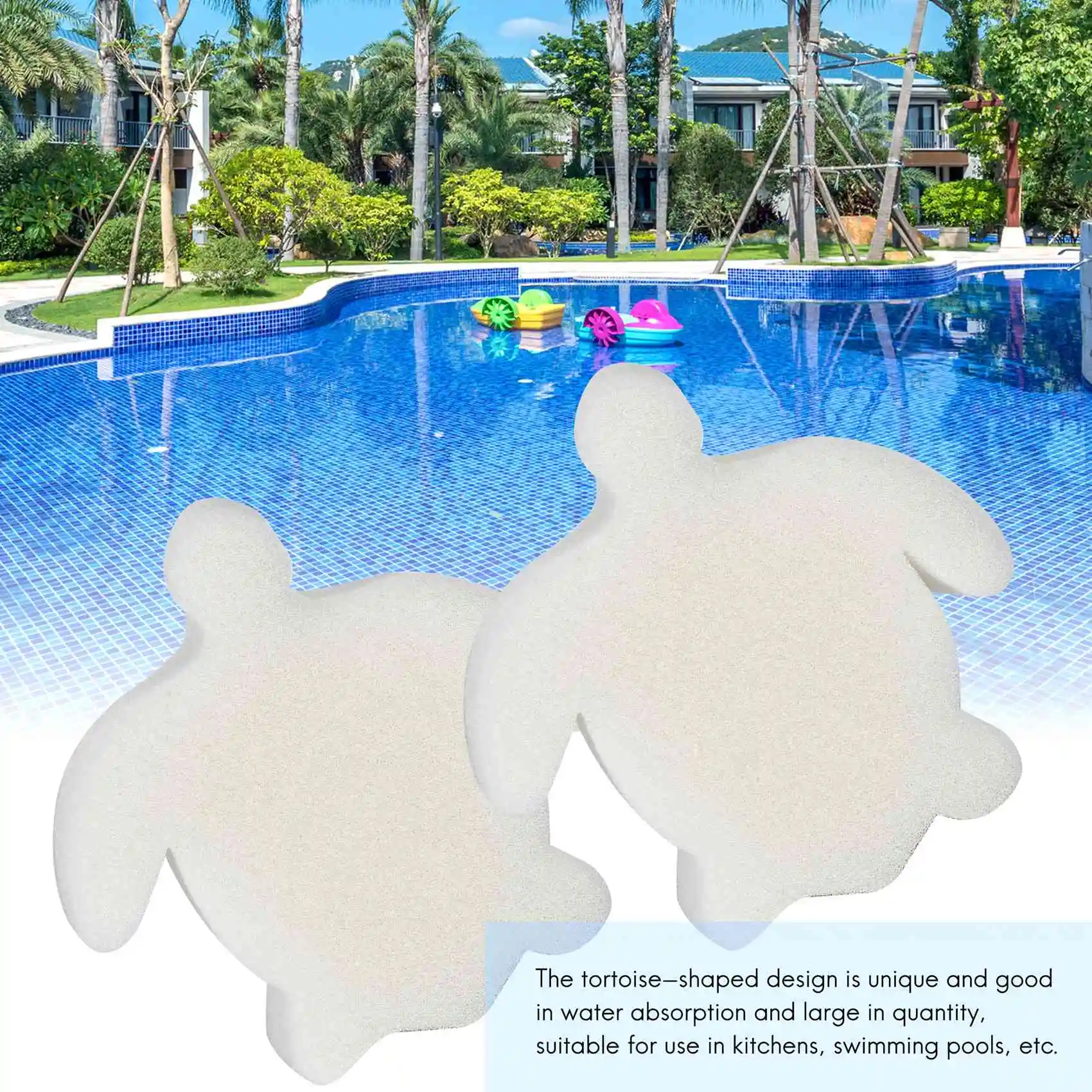 

32 Pieces Oil Absorbing Scum Sponge for Hot Tub, Swimming Pool and Spa (Turtle)