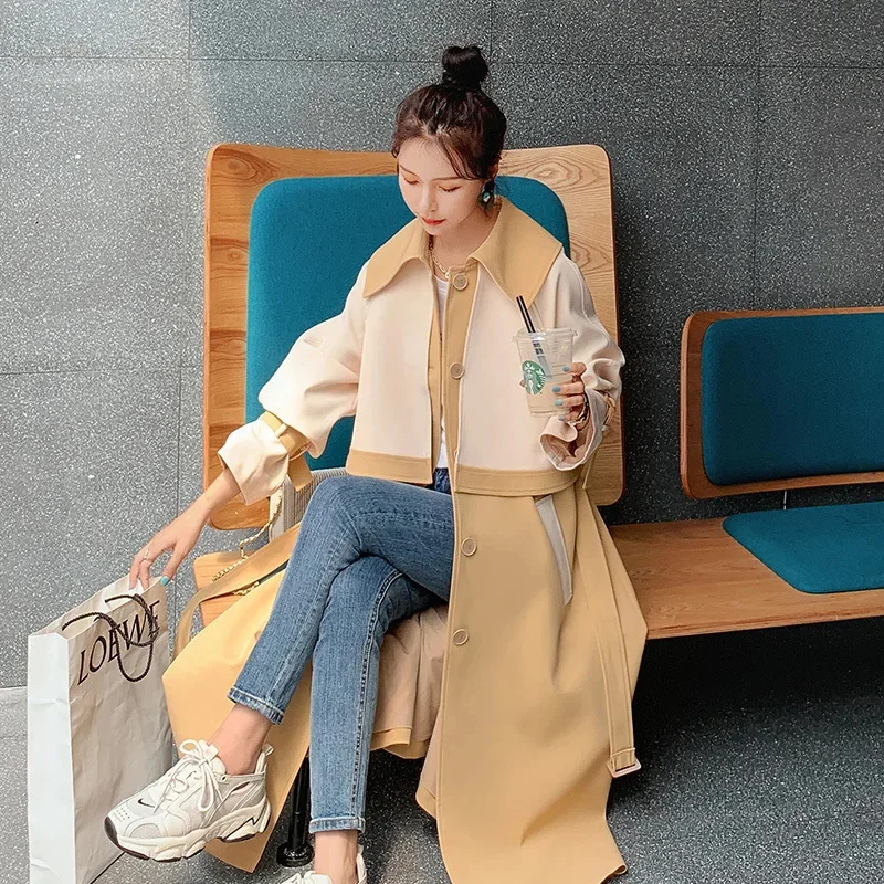 Женский плащ с поясом, длинный Тренч цвета хаки в стиле Харадзюку, осень 2024
Женский плащ с поясом, длинный Тренч цвета хаки в стиле Харадзюку, осень 2024