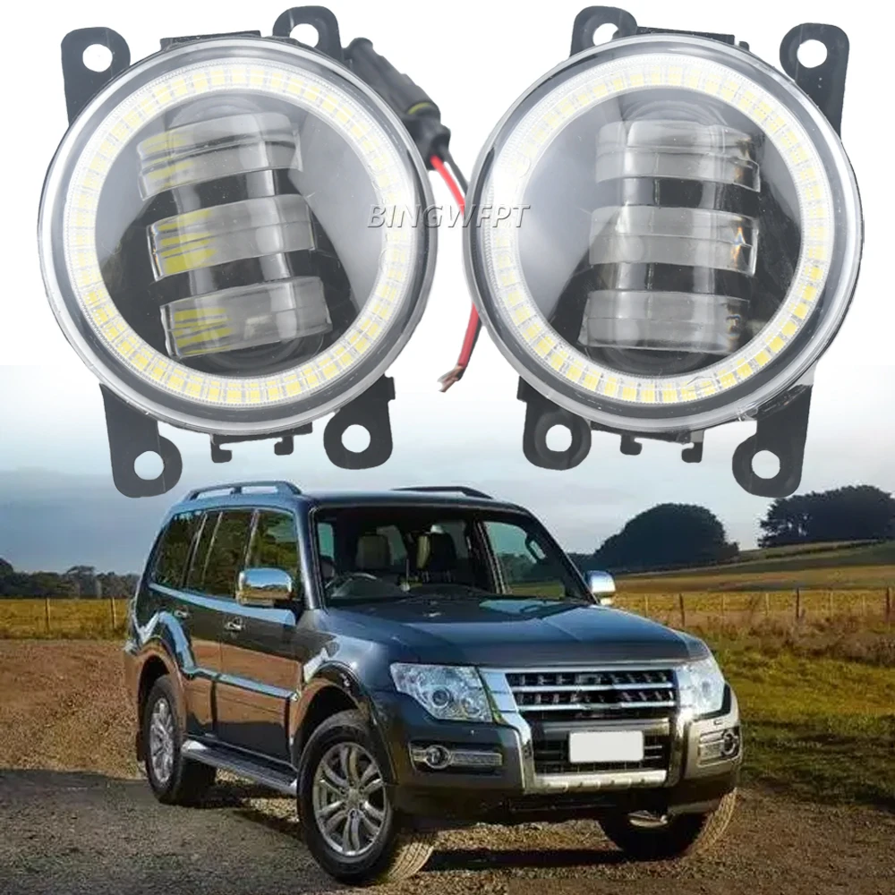 

Высококачественная противотуманная модель для Mitsubishi Pajero 4/IV V8_W V9_W 2007-2015 Автомобильные светодиодные линзы DRL Противотуманные фары H11 Angel Eye