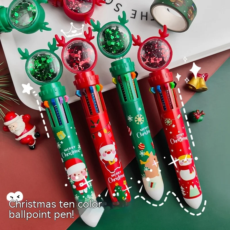 Christmas 10-color Ballpoint Pen Color Pen 10-in-one Santa Claus Pressed Ballpoint Pen 0.5 Christmas Multicolor Ballpoint Pen
Christmas 10-color Ballpoint Pen Color Pen 10-in-one Santa Claus Pressed Ballpoint Pen 0.5 Christmas Multicolor Ballpoint Pen