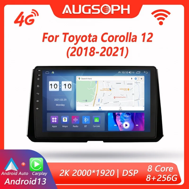 Автомобильный радиоприемник Android 13 для Toyota Corolla 12 2018-2021, 10-дюймовый 2K мультимедийный плеер с 4G Carplay и 2Din GPS-навигацией.
Автомобильный радиоприемник Android 13 для Toyota Corolla 12 2018-2021, 10-дюймовый 2K мультимедийный плеер с 4G Carplay и 2Din GPS-навигацией.