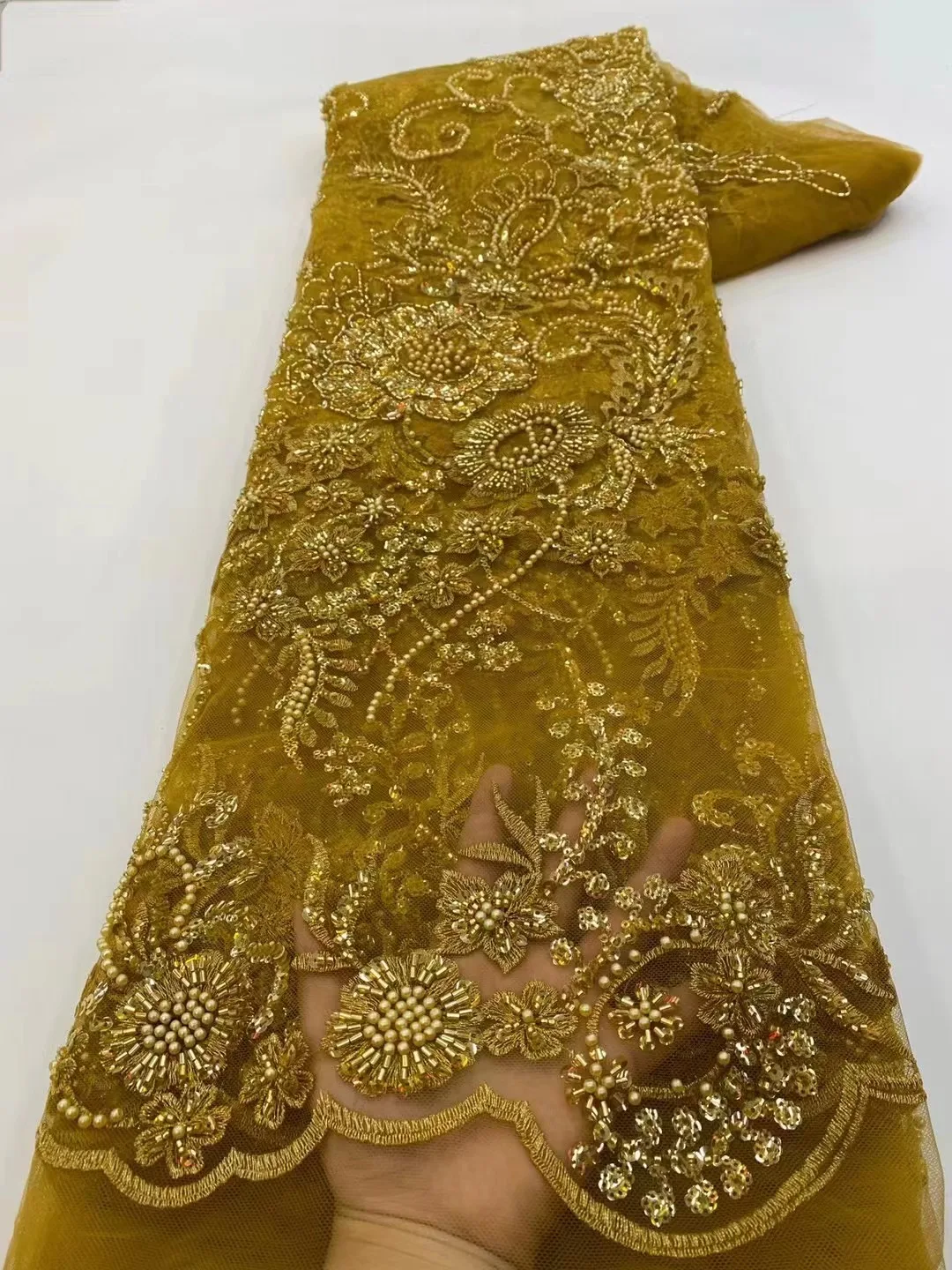 African Luxury Sequins Lace Fabrics Latest Beaded Embroidery French Tulle Mesh Lace Fabric Material Dress Wedding Sewing QF0760
African Luxury Sequins Lace Fabrics Latest Beaded Embroidery French Tulle Mesh Lace Fabric Material Dress Wedding Sewing QF0760