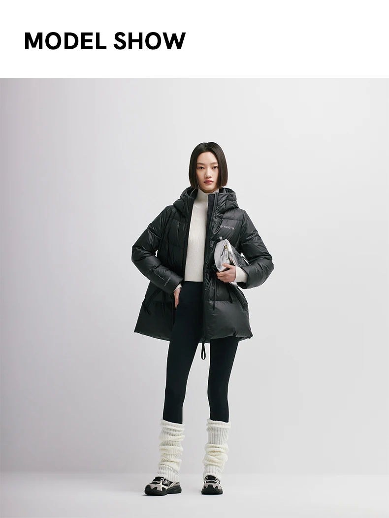 Chericom Women's Winter Down Jacket Mid Long Padding PU Leather Skinny Thick New Duck Down Solid Hooded Puffer Jacket 298097 Chericom Women's Winter Down Jacket Mid Long Padding PU Leather Skinny Thick New Duck Down Solid Hooded Puffer Jacket 298097