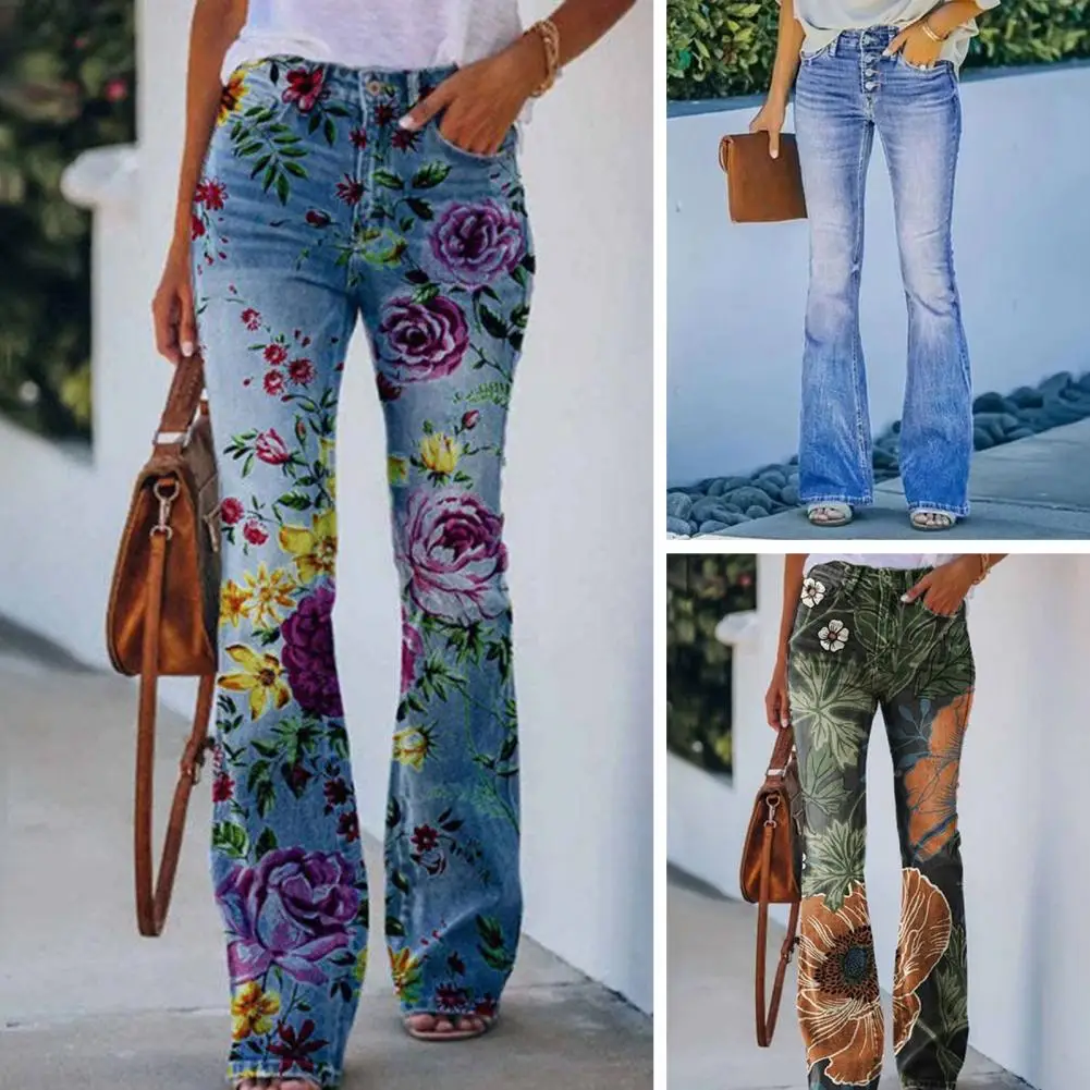Женские повседневные брюки, винтажные тонкие расклешенные брюки с цветочным принтом и карманами, женские джинсовые брюки в уличном стиле
Женские повседневные брюки, винтажные тонкие расклешенные брюки с цветочным принтом и карманами, женские джинсовые брюки в уличном стиле
