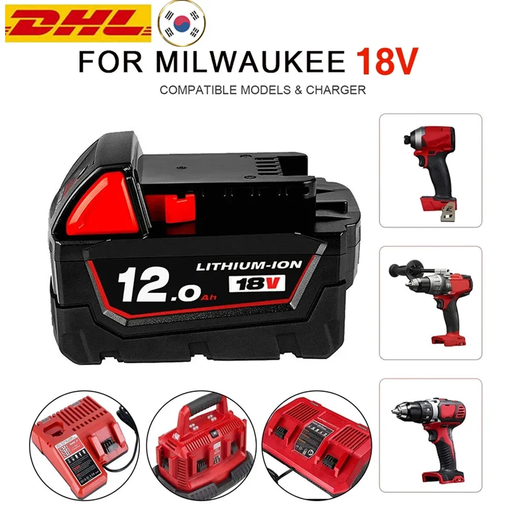 

18V For Milwaukee M18 Battery M18B6 XC 9.0 Ah Li-Ion 48-11-1860 48-11-1852 Or Charger 48-11-1850 48-11-1840 Cordless Power Tools