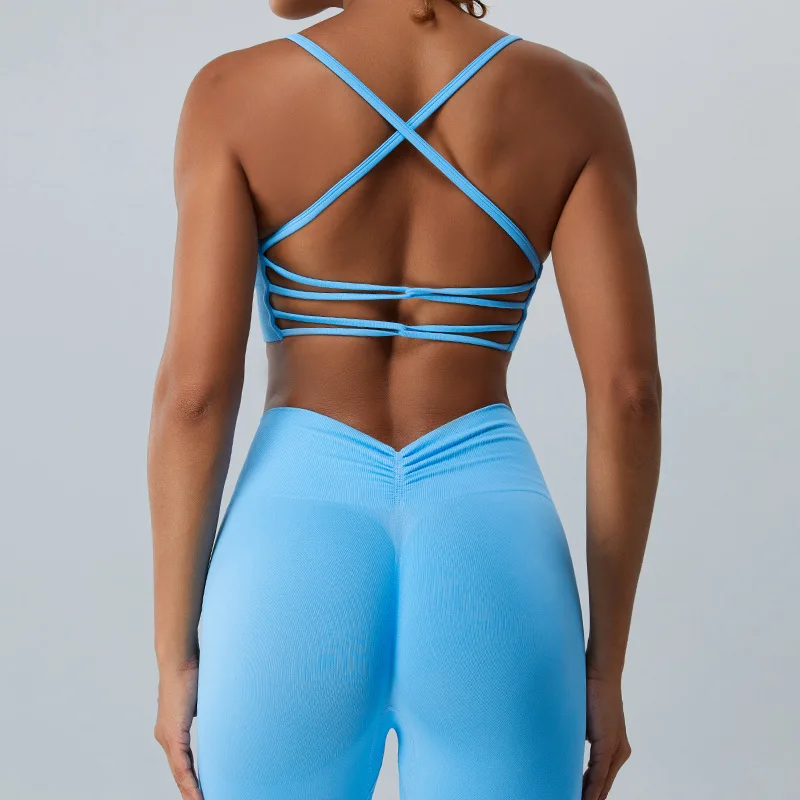 

Breathable Criss Cross Gym Top Women Brassiere Underwear Women's Backless Seamless Bra Yoga Sports Bra Vest Bralette Push Up Bra