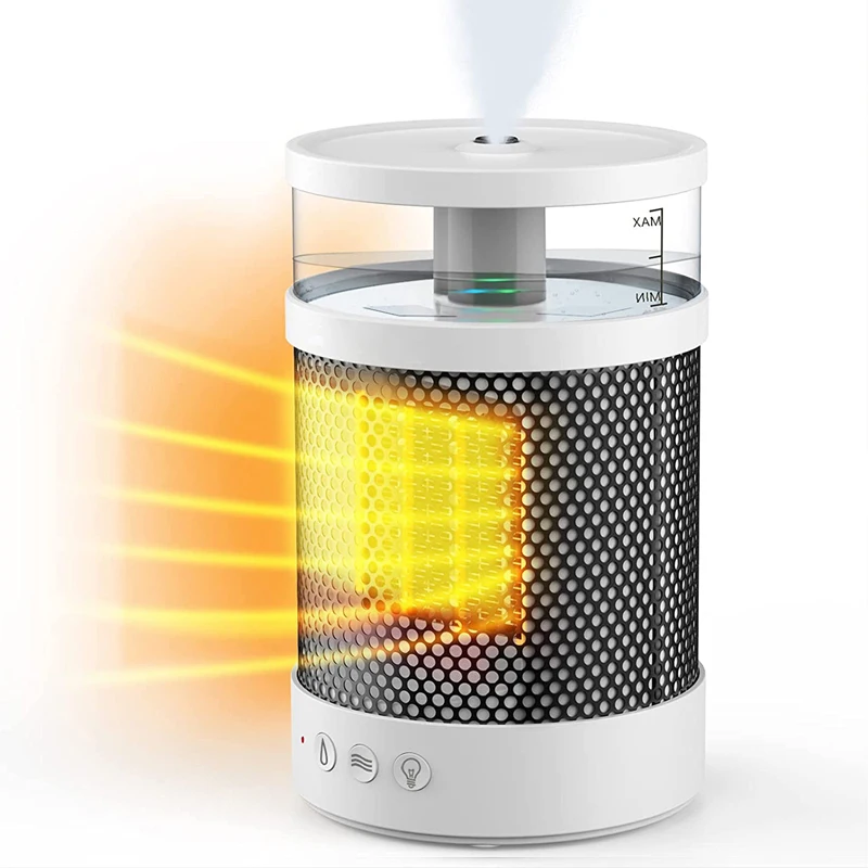 2 In 1 Mini Ceramic Fan Heater Humidifier Portable Electric Space Heater With 2 Heat Setting Overheating Tip-Over Protection
2 In 1 Mini Ceramic Fan Heater Humidifier Portable Electric Space Heater With 2 Heat Setting Overheating Tip-Over Protection