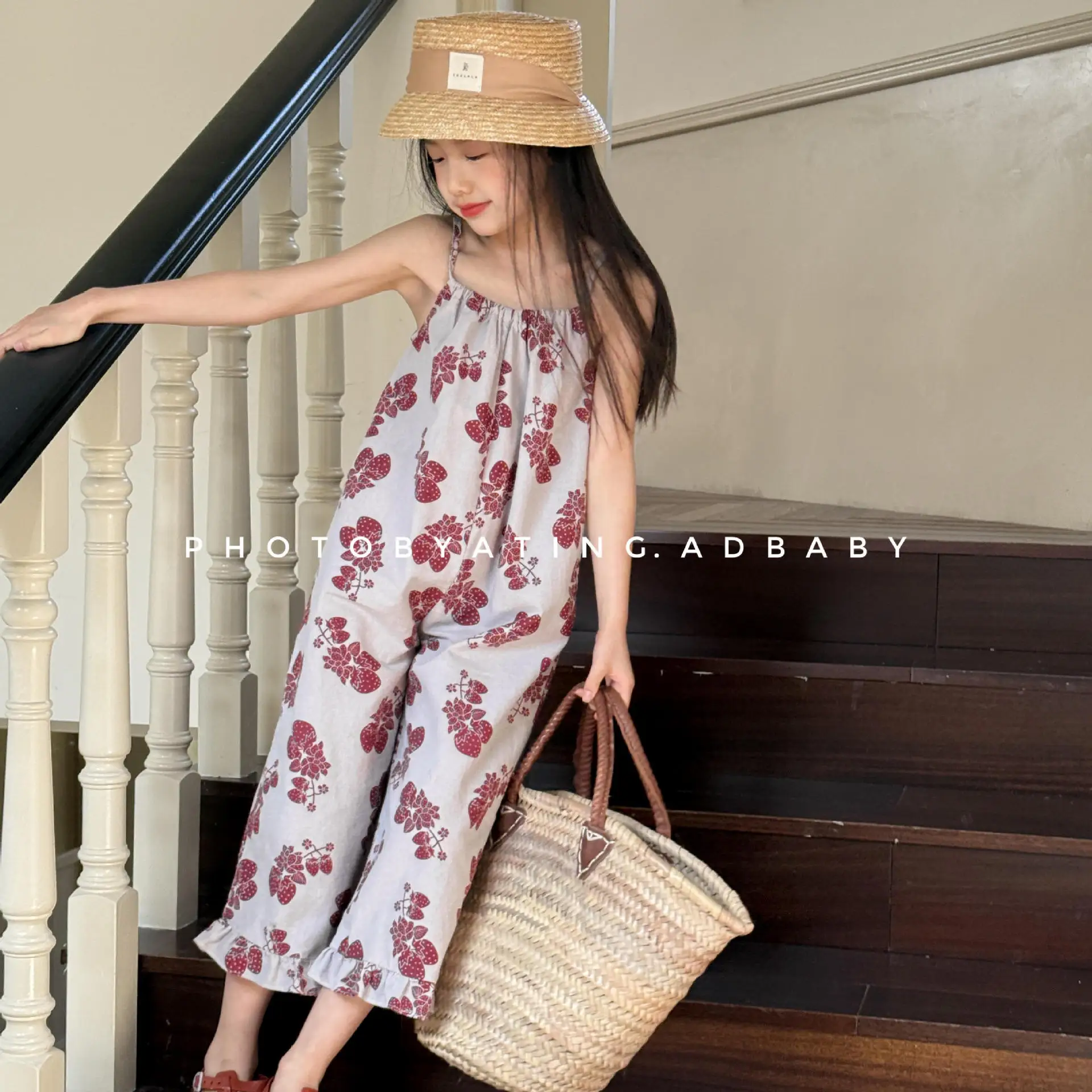 2025 Summer New Girls Loose Sling Pants Fashion Kids Girls Overalls Children Wide Leg Pants Baby Casual Trousers Girls Clothes 10 Sa3173c42804e44fe924b5a2888bdee35s