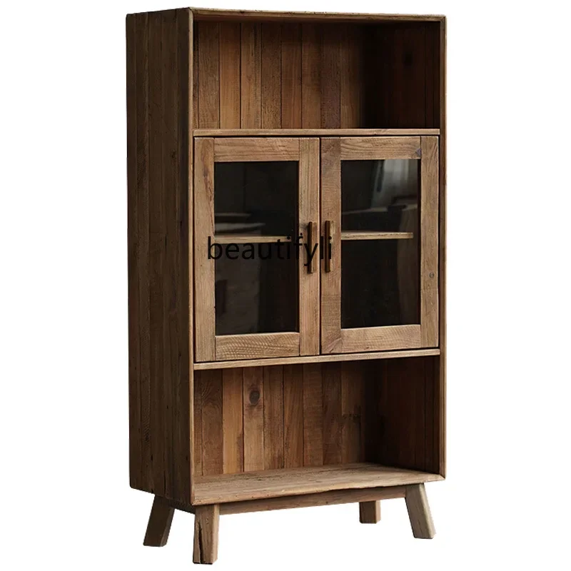 Country Log Artistic Double Door Glass Cabinet Living Room Locker Wall Retro Distressed
Country Log Artistic Double Door Glass Cabinet Living Room Locker Wall Retro Distressed