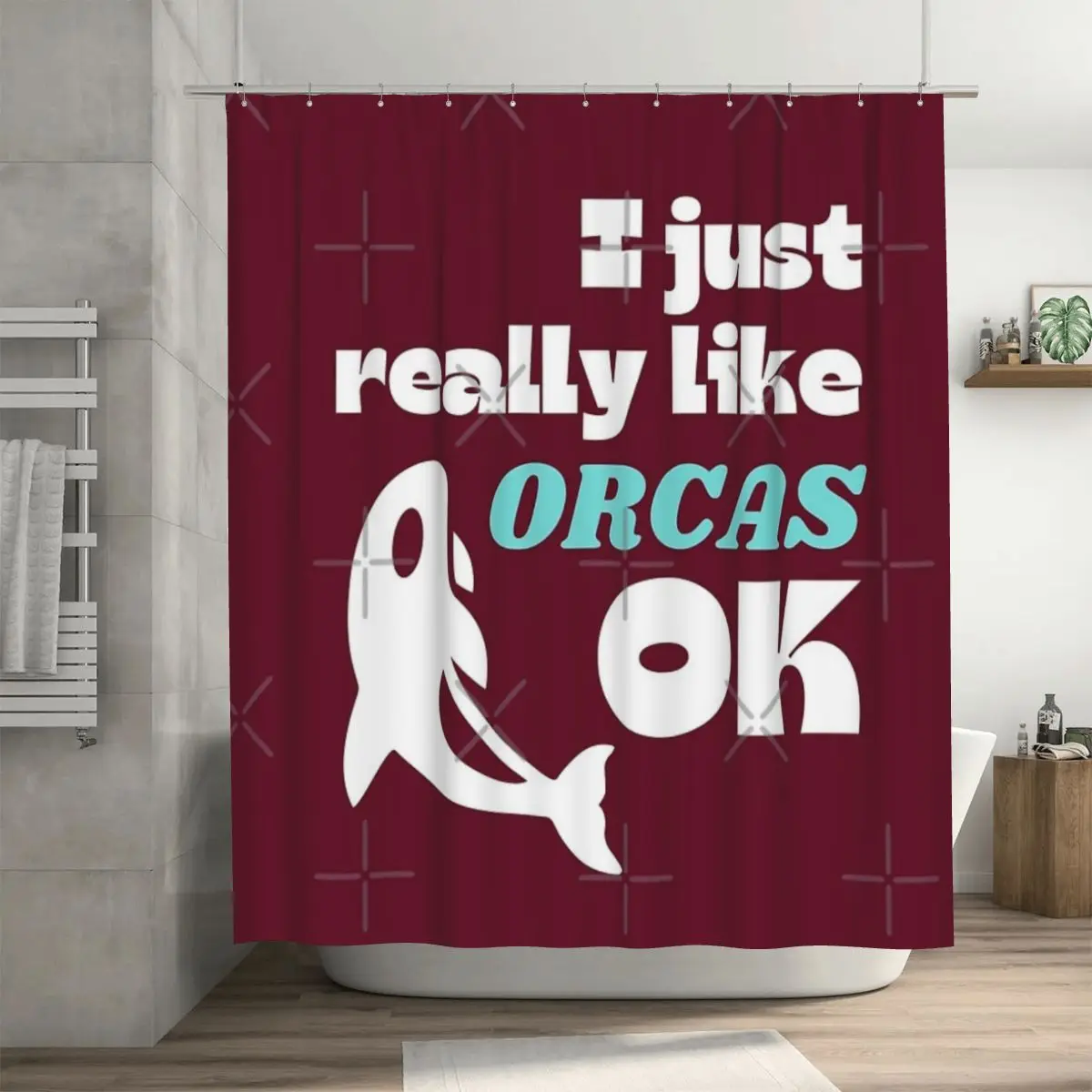 

Мне просто очень нравится Orcas Ok необходимая душевая занавеска 72x72 дюйма с крючками индивидуальный узор защита конфиденциальности