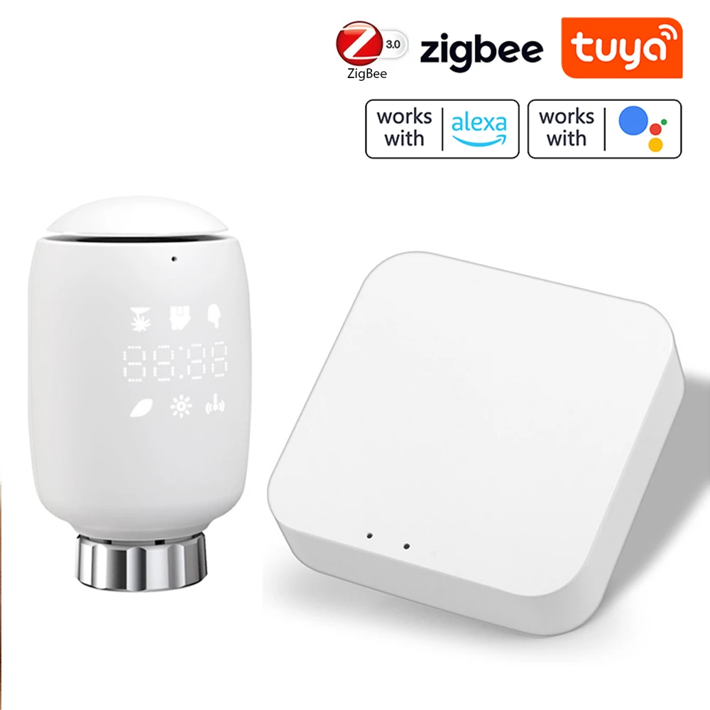 Tuya Zigbee3.0 Smart Thermostatic Radiator Valve Temperature Controller Voice Control Radiator Works with Alexa Google Assistant
Tuya Zigbee3.0 Smart Thermostatic Radiator Valve Temperature Controller Voice Control Radiator Works with Alexa Google Assistant
