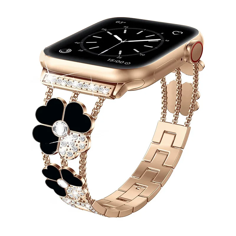 Trendy Removable Strap for Apple iWatch 7 SE 6543 38 40 41MM 42 44 45MM Four Leaf Clover Diamond Watch Bracelet Metal Wristband
Trendy Removable Strap for Apple iWatch 7 SE 6543 38 40 41MM 42 44 45MM Four Leaf Clover Diamond Watch Bracelet Metal Wristband