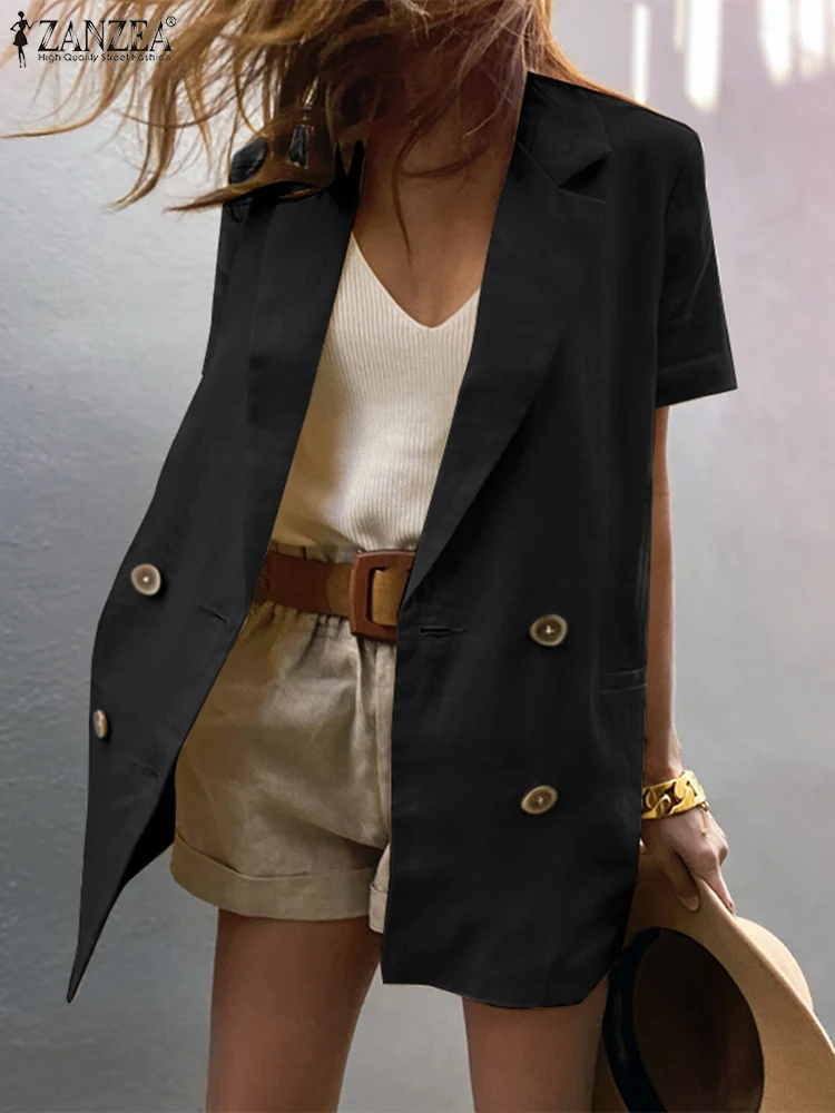 Office Lady Notched Collar Blazer ZANZEA Women Casual 2023 Summer Short Sleeve Workplace Suits Suit Jackets Formal Suit Coats 
Office Lady Notched Collar Blazer ZANZEA Women Casual 2023 Summer Short Sleeve Workplace Suits Suit Jackets Formal Suit Coats