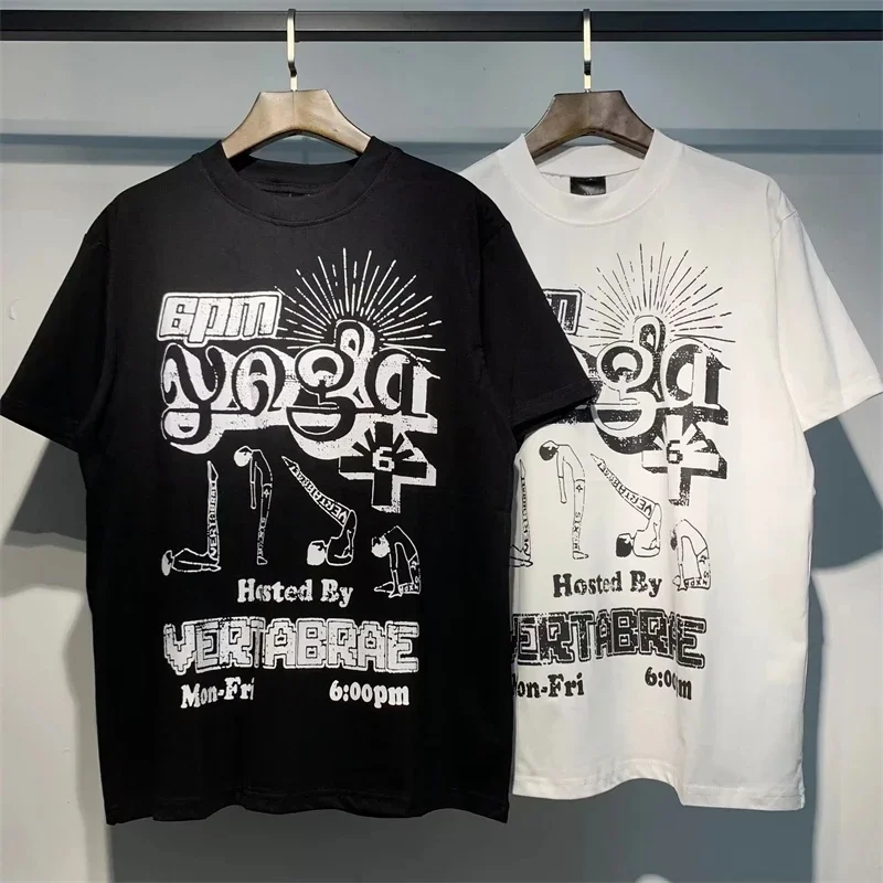

Модная футболка Y2K Vertabrae, черная, белая, в масштабе 6, для мужчин и женщин, Повседневная летняя стильная футболка большого размера
