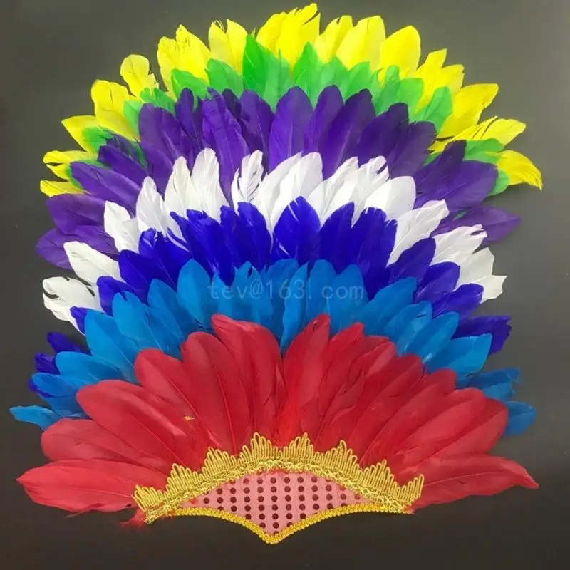 

Ethnic Indian Feather Headband Role Play Costume Accessorie Hairband Carnivals Celebration Headdress FatTuesday Headwear