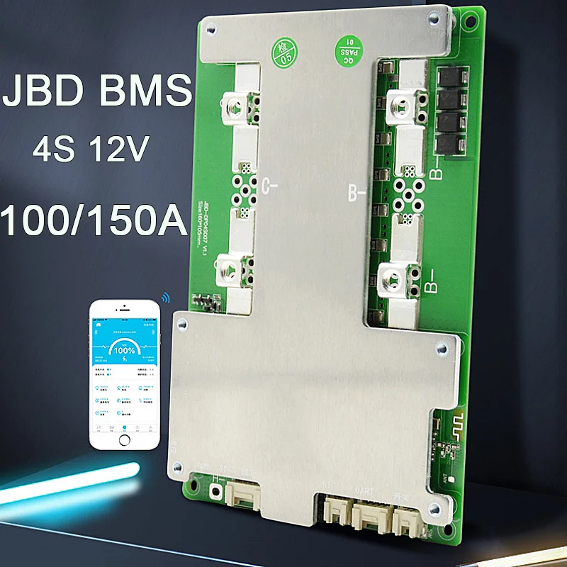 JBD Smart BMS 4S 12V 100A 120A 150A 200A Lithium Battery Protection Board with UART Communication Port and Heat Function Free BT
JBD Smart BMS 4S 12V 100A 120A 150A 200A Lithium Battery Protection Board with UART Communication Port and Heat Function Free BT