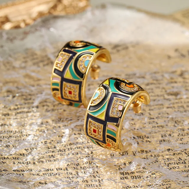 SUYU-Boucles d'Oreilles Colorées et Luxueuses pour Femme, Design à la Mode, Personnalisées, Polyvalentes, Cadeaux, Nouvelle Collection Printemps 2