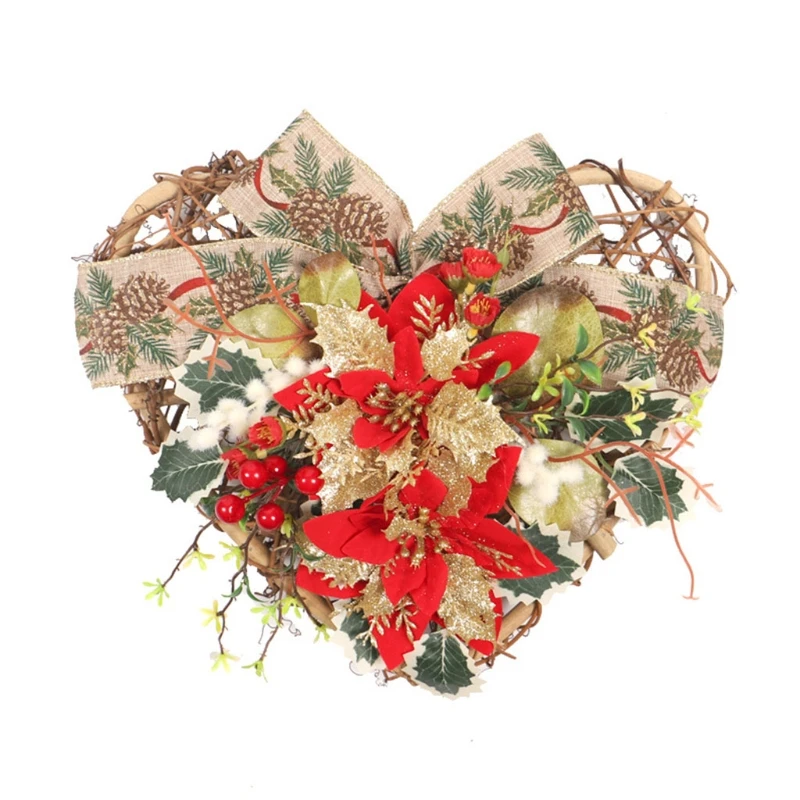 Front Door Wreath Heart-shaped with Bowknot Leaf Ribbon Floral Artificial for Home Thanksgiving Christmas Decor 45BE
Front Door Wreath Heart-shaped with Bowknot Leaf Ribbon Floral Artificial for Home Thanksgiving Christmas Decor 45BE