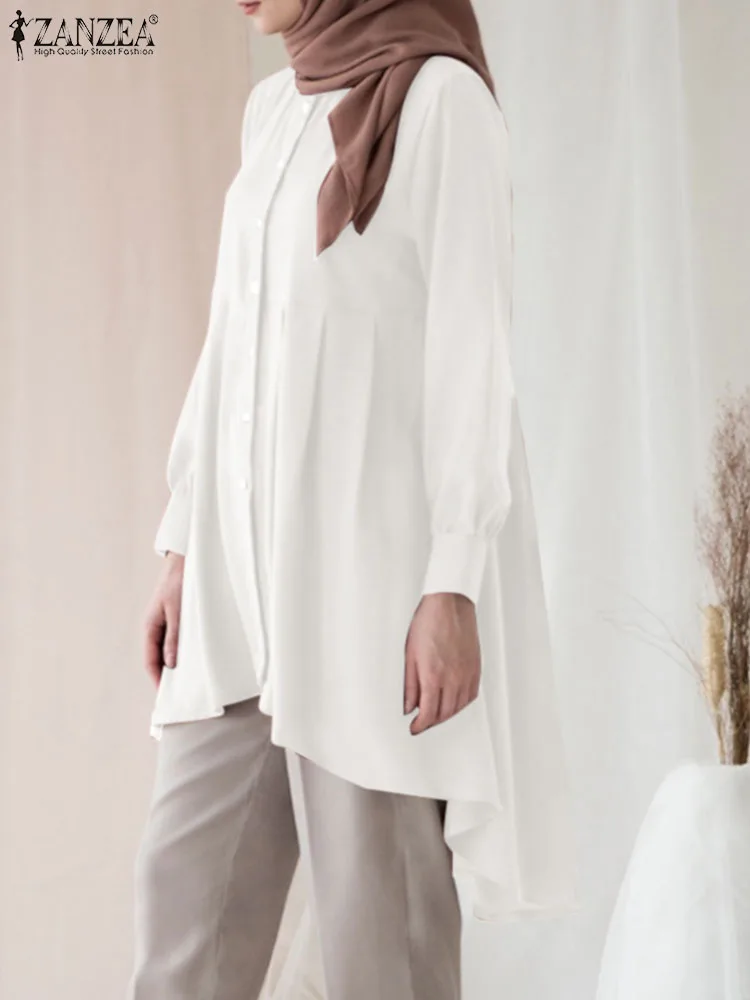 Autumn Fashion Blouse Women Muslim Tops ZANZEA Elegant Abaya Asymmetrical Shirt O Neck Long Sleeve Blusas Kaftan Islam Clothing
Autumn Fashion Blouse Women Muslim Tops ZANZEA Elegant Abaya Asymmetrical Shirt O Neck Long Sleeve Blusas Kaftan Islam Clothing
