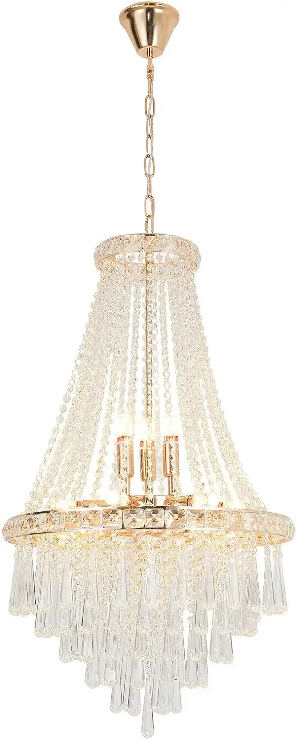 Modern Crystal Chandelier Lights Luxury Raindrop Pendant Light Fixture Dimmable Adjustable Hanging Ceiling Lighting
Modern Crystal Chandelier Lights Luxury Raindrop Pendant Light Fixture Dimmable Adjustable Hanging Ceiling Lighting