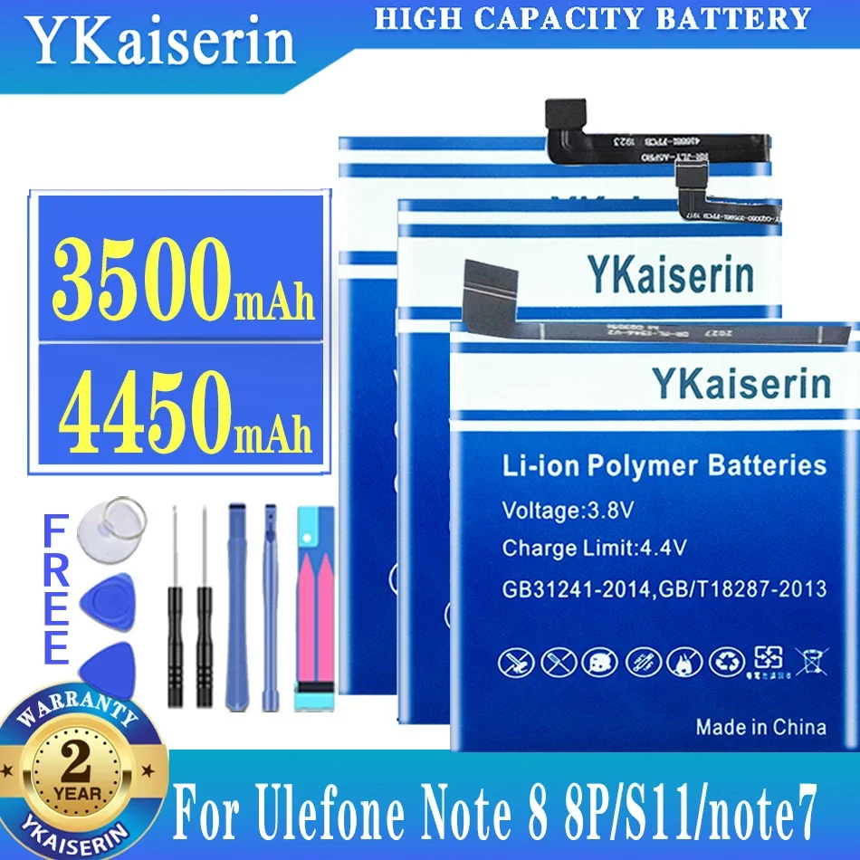 

Аккумулятор ykaisсеребрин высокой емкости для Ulefone Note 8 8P S11 Note 7 Note7 + Бесплатные инструменты для отслеживания кода