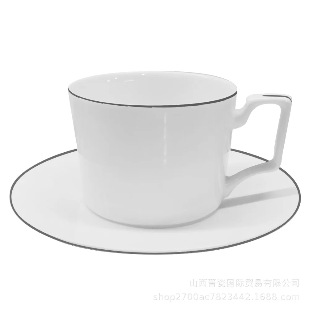 Modern simple silver edged Mug milk cup coffee cup dish set manufacturer's straight hair
Modern simple silver edged Mug milk cup coffee cup dish set manufacturer's straight hair