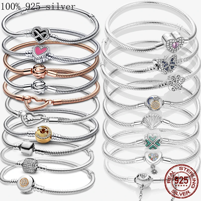 925 Silver Heart Snake Chain Bracelet For Women Infinite Knot Butterfly Infinity Clasp Femme Bracelet Bangles Jewelry Gift
925 Silver Heart Snake Chain Bracelet For Women Infinite Knot Butterfly Infinity Clasp Femme Bracelet Bangles Jewelry Gift