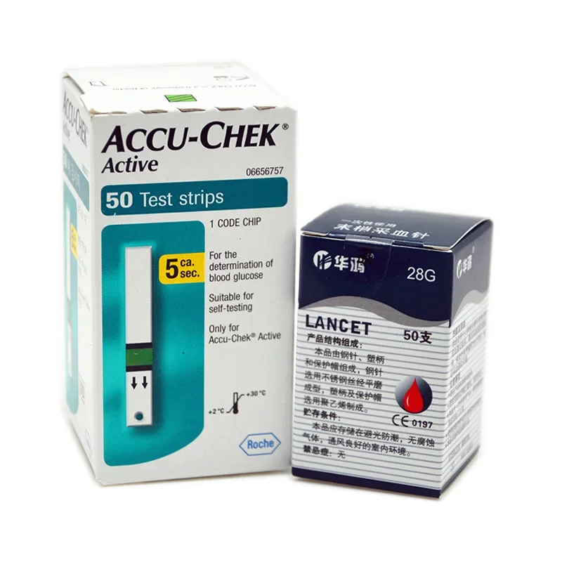 

Глюкометр Accu-Chek Active, тест-полоски для диабетиков, 50 + 50 ланцетов, для ухода за здоровьем