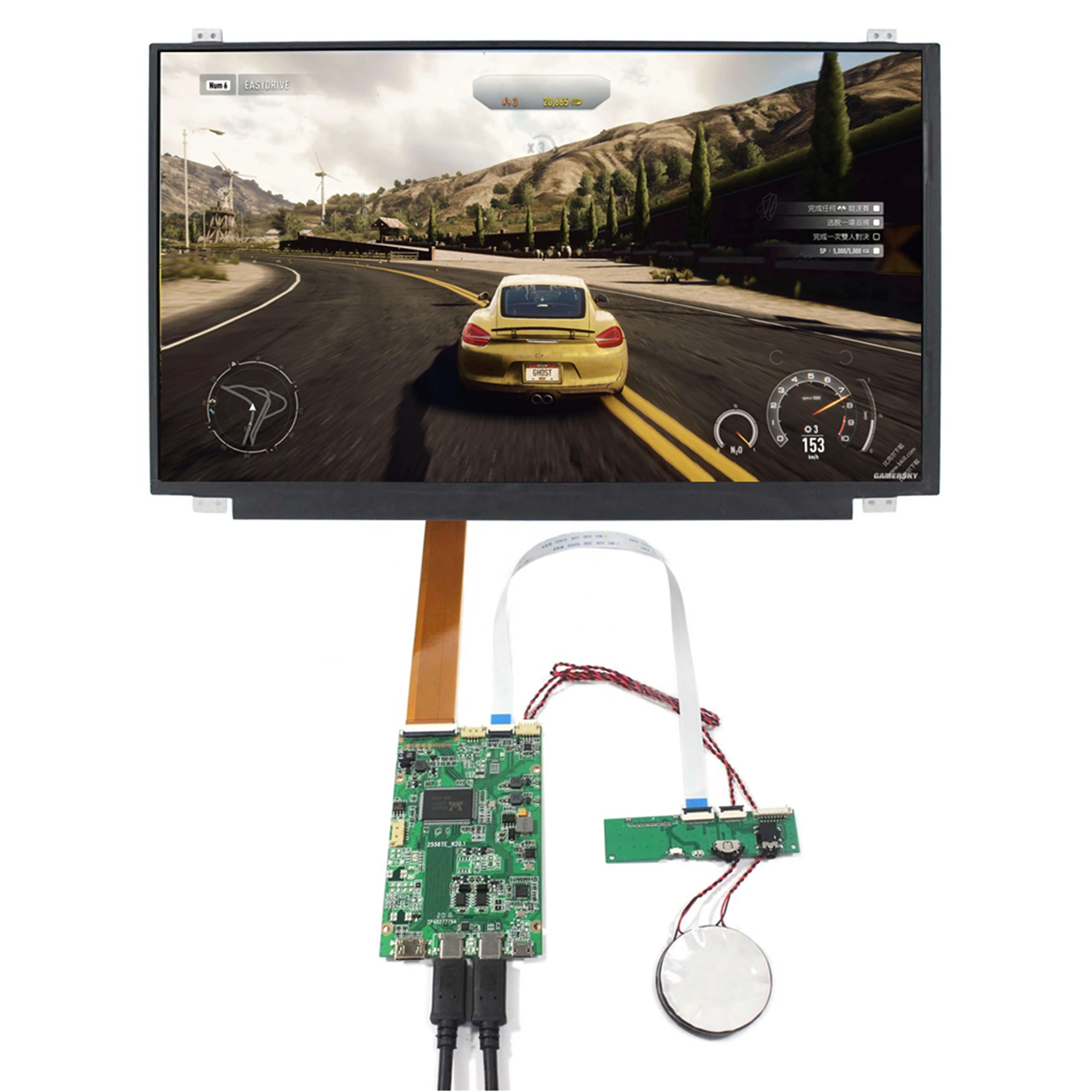 

Новый сенсорный ЖК-монитор 15,6 дюйма 1920X1080 NV156FHM IPS, сенсорный экран с мини HDMI Type C Mic USB 40Pin EDP плата контроллера